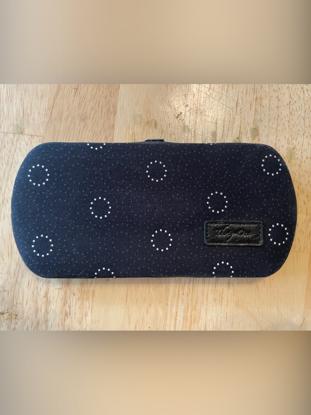 thirty-one Black Dot Padded Metal Wallet/Card Holder